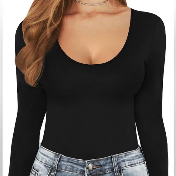 Long Sleeve Scoop Neck Tunic Tee - Picture 2 of 14